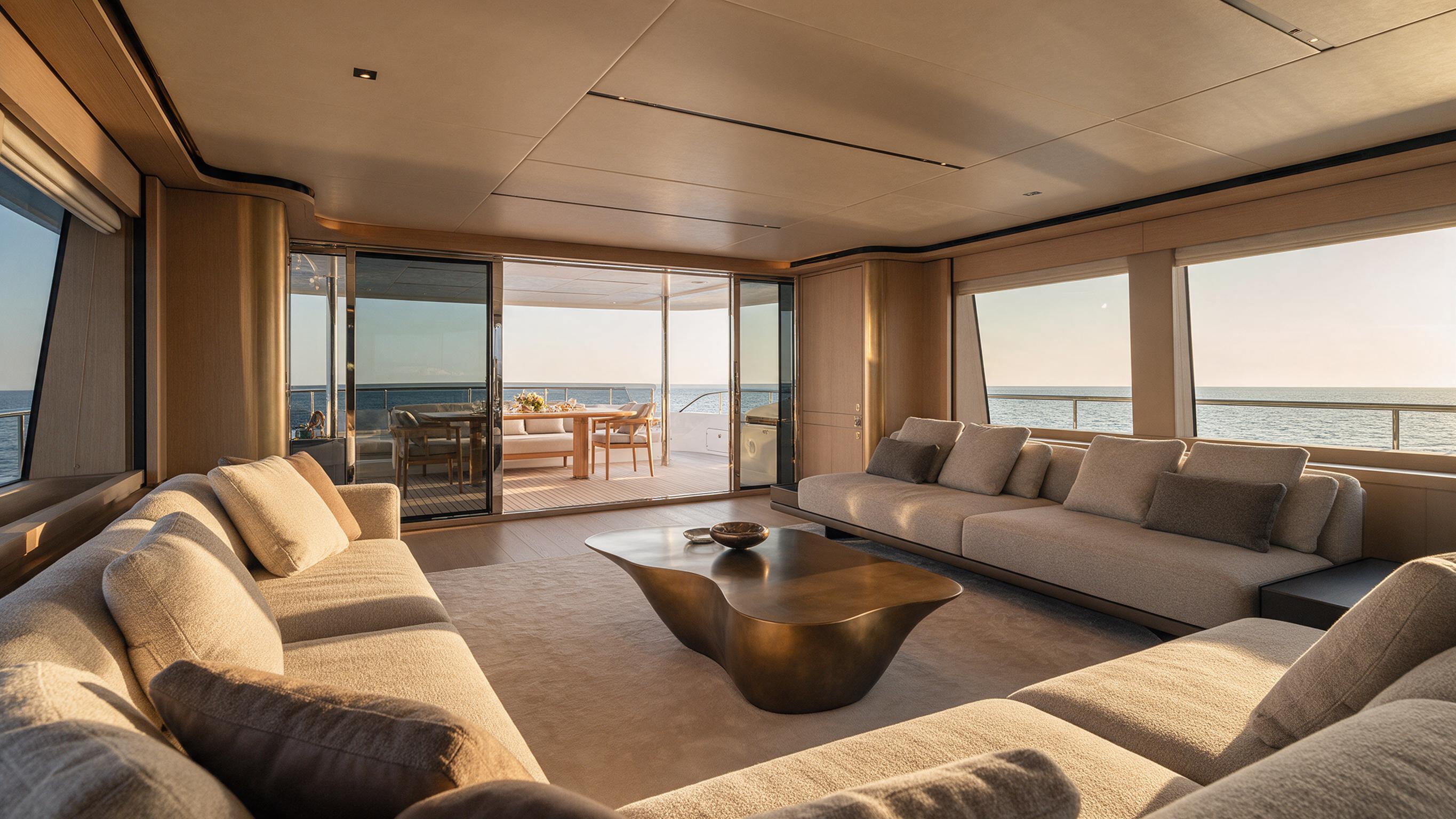 Main salon lounge aboard Aurora